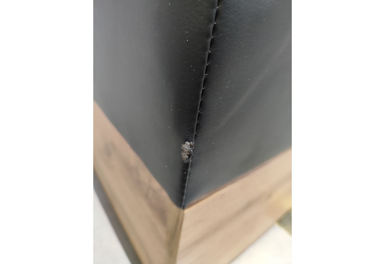 Łóżko kontynentalne VENETO KING 180x200 - Soft 11 - czarna ekoskóra - OUTLETU