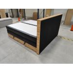 Łóżko kontynentalne VENETO KING 180x200 - Soft 11 - czarna ekoskóra - OUTLETU