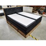 Łóżko kontynentalne VENETO KING 180x200 - Soft 11 - czarna ekoskóra - OUTLETU