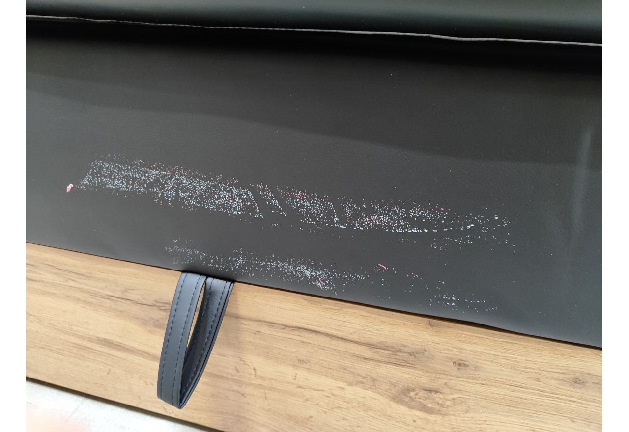 Łóżko kontynentalne VENETO KING 180x200 - Soft 11 - czarna ekoskóra - OUTLETU