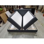 Łóżko kontynentalne MILEN 180x200 - Soft 20 - grafitowa ekoskóra - OUTLETU