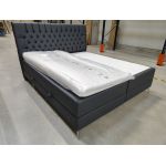 Łóżko kontynentalne MILEN 180x200 - Soft 20 - grafitowa ekoskóra - OUTLETU