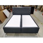 Łóżko kontynentalne MILEN 180x200 - Soft 20 - grafitowa ekoskóra - OUTLETU