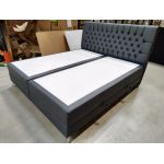 Łóżko kontynentalne MILEN 180x200 - Soft 20 - grafitowa ekoskóra - OUTLETU