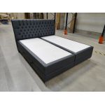 Łóżko kontynentalne MILEN 180x200 - Soft 20 - grafitowa ekoskóra - OUTLETU