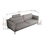 Sofa SALENTO - jasnoszary, struktura