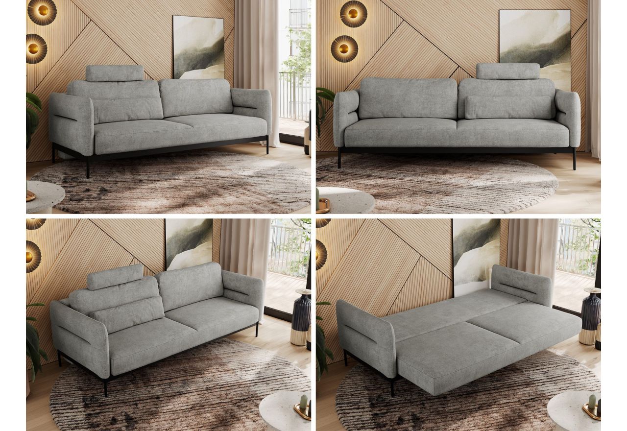 Sofa SALENTO - jasnoszary, struktura