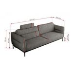 Sofa SALENTO - szary, struktura