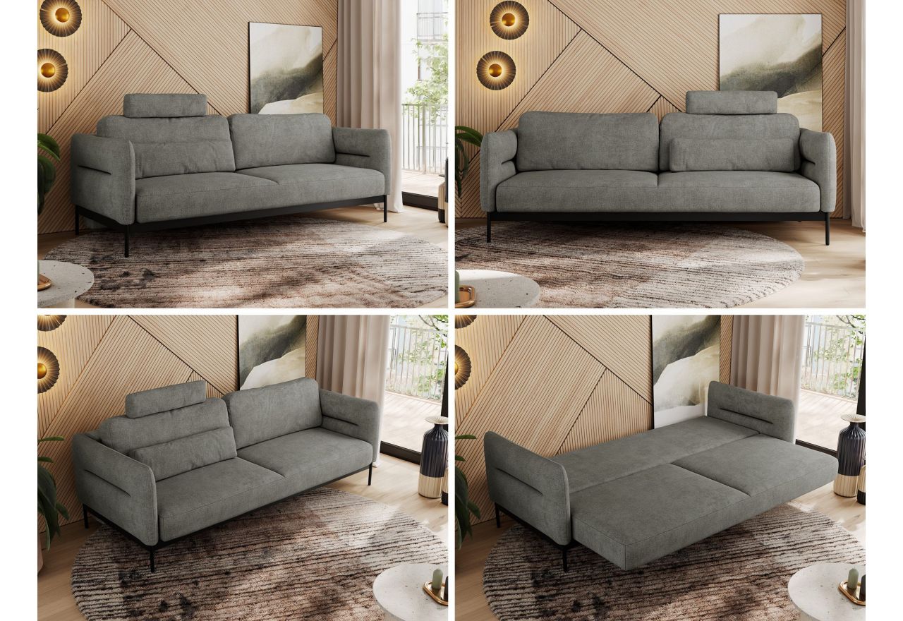 Sofa SALENTO - szary, struktura