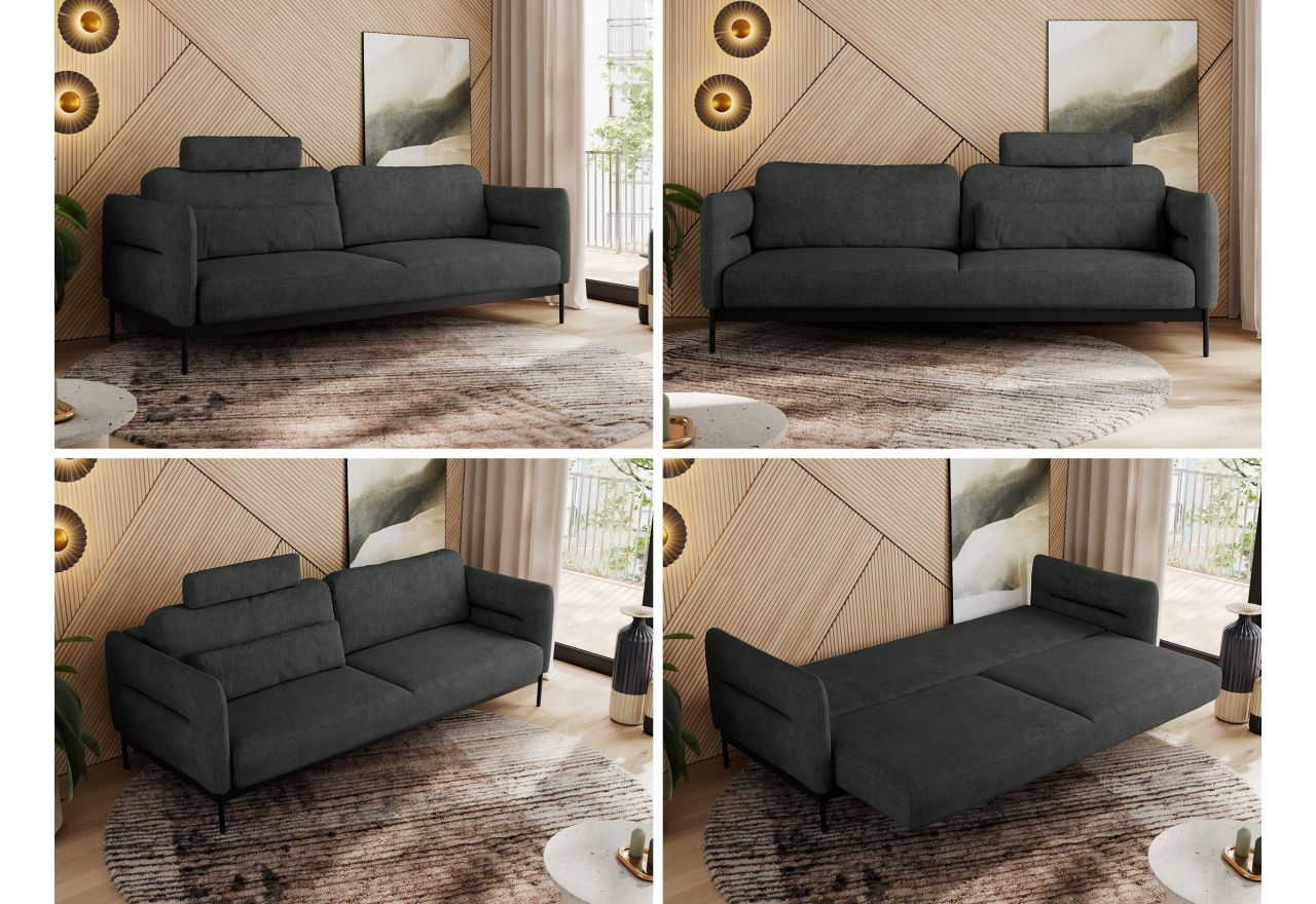 Sofa SALENTO - ciemnoszary, struktura