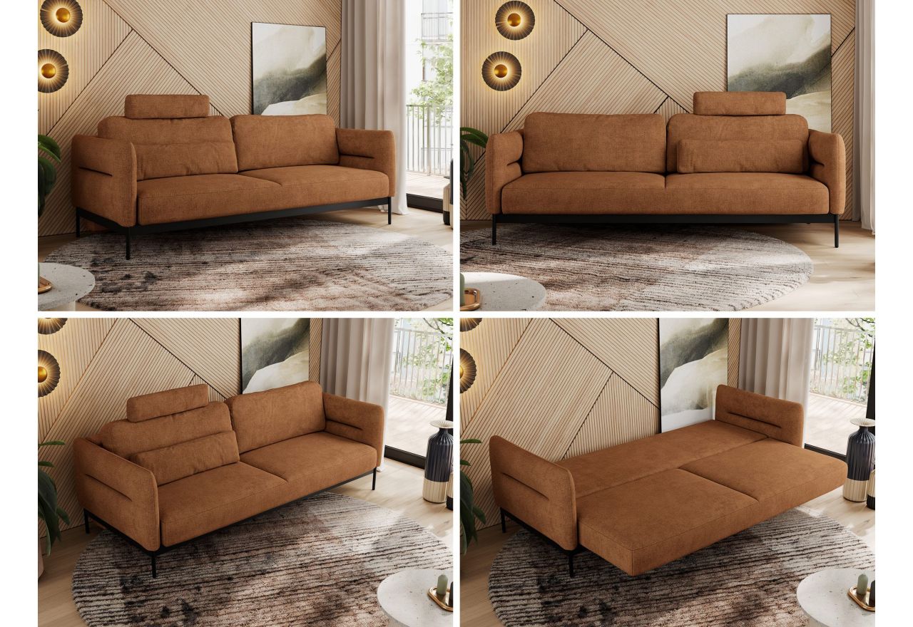 Sofa SALENTO - pomarańczowy, struktura