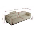 Sofa SALENTO - beżowy, welwet