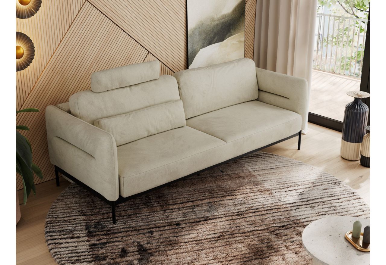 Sofa SALENTO - beżowy, welwet
