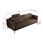 Sofa SALENTO - brązowy, welwet