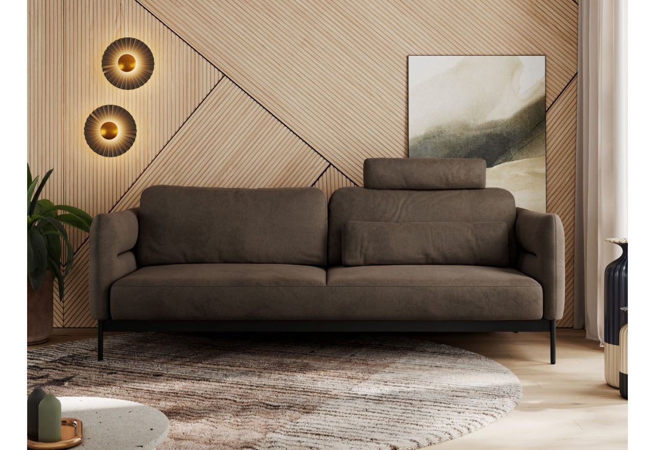 Sofa SALENTO - brązowy, welwet