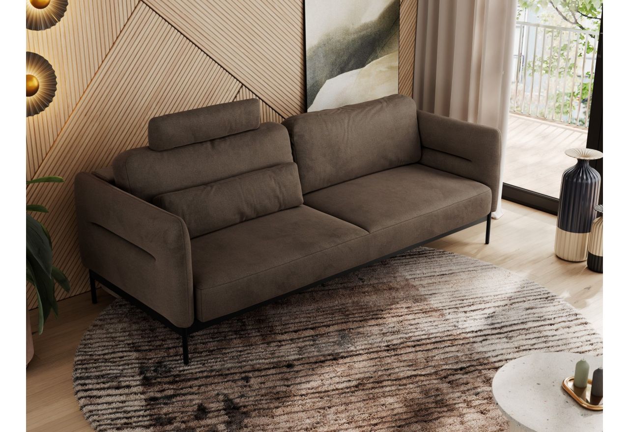 Sofa SALENTO - brązowy, welwet