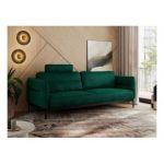 Sofa SALENTO - ciemnozielony, welwet