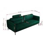 Sofa SALENTO - ciemnozielony, welwet