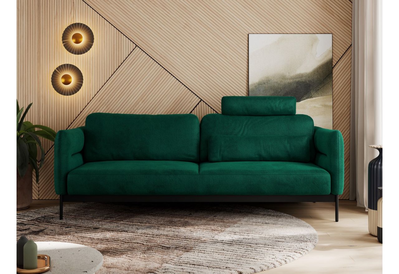 Sofa SALENTO - ciemnozielony, welwet