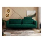 Sofa SALENTO - ciemnozielony, welwet