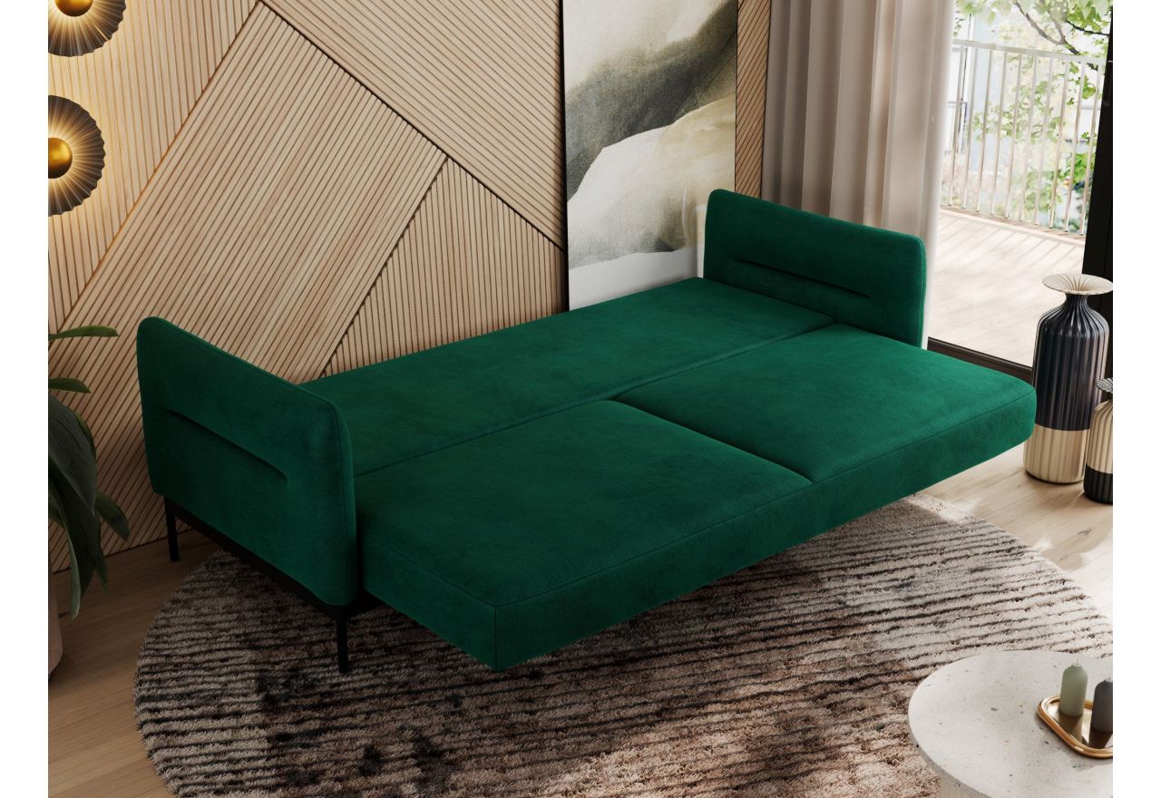 Sofa SALENTO - ciemnozielony, welwet