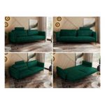 Sofa SALENTO - ciemnozielony, welwet