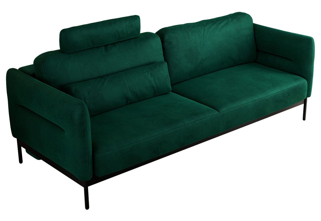 Sofa SALENTO - ciemnozielony, welwet
