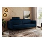 Sofa SALENTO - ciemnoniebieski, welwet