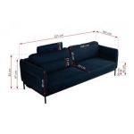 Sofa SALENTO - ciemnoniebieski, welwet
