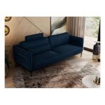 Sofa SALENTO - ciemnoniebieski, welwet