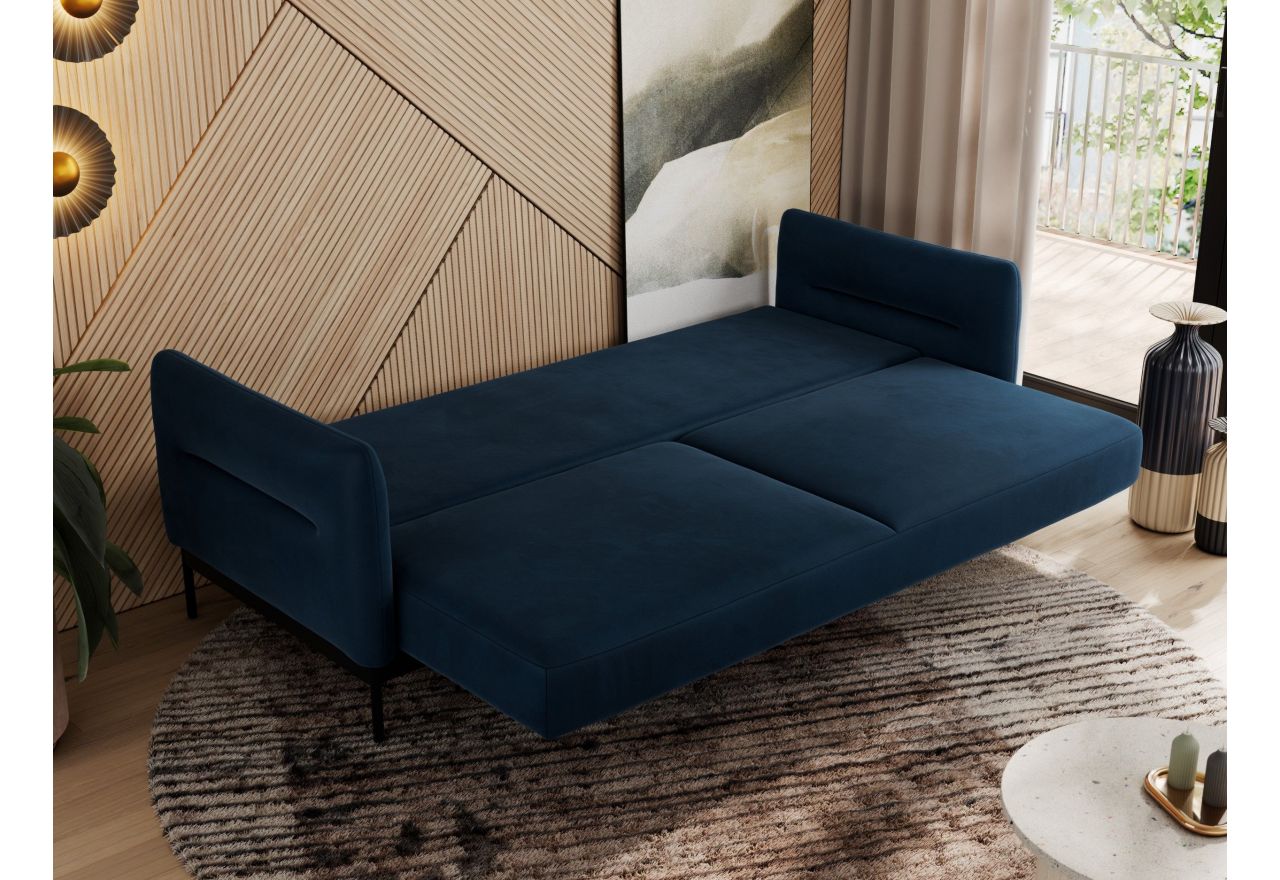 Sofa SALENTO - ciemnoniebieski, welwet