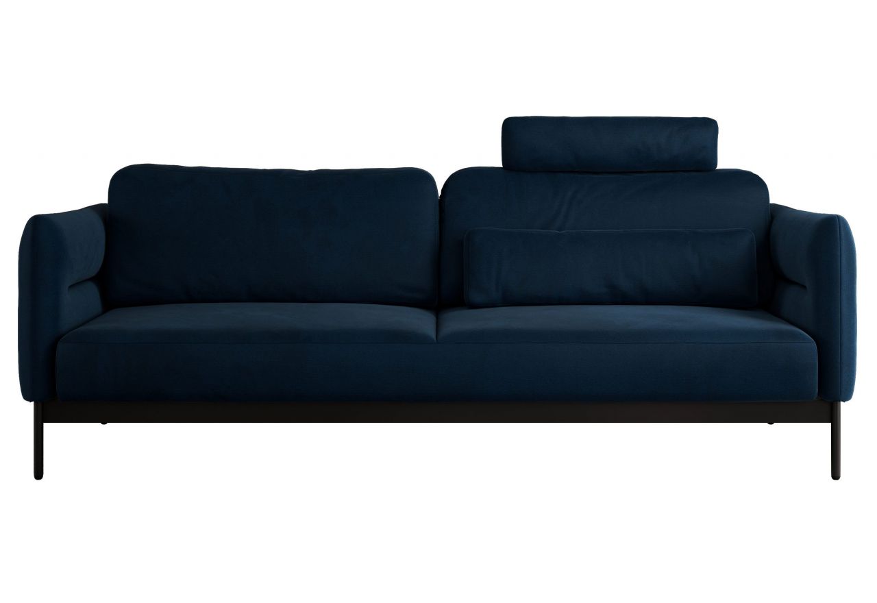 Sofa SALENTO - ciemnoniebieski, welwet