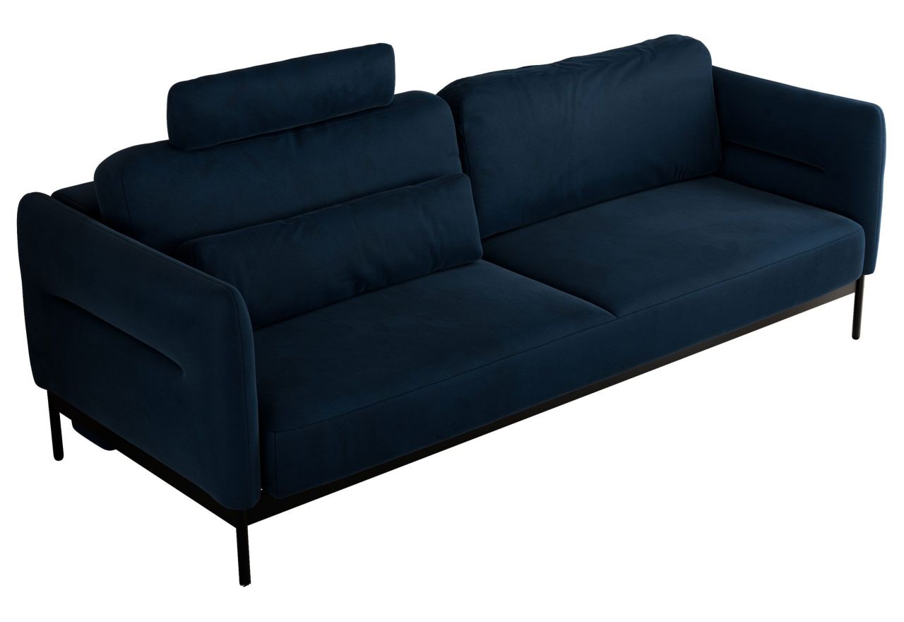 Sofa SALENTO - ciemnoniebieski, welwet