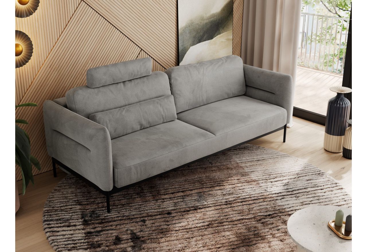Sofa SALENTO - jasnoszary, welwet