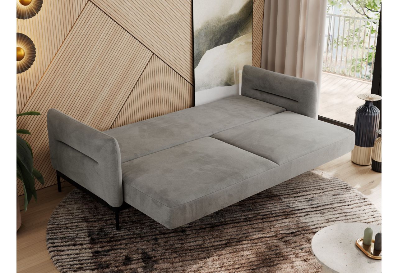 Sofa SALENTO - jasnoszary, welwet