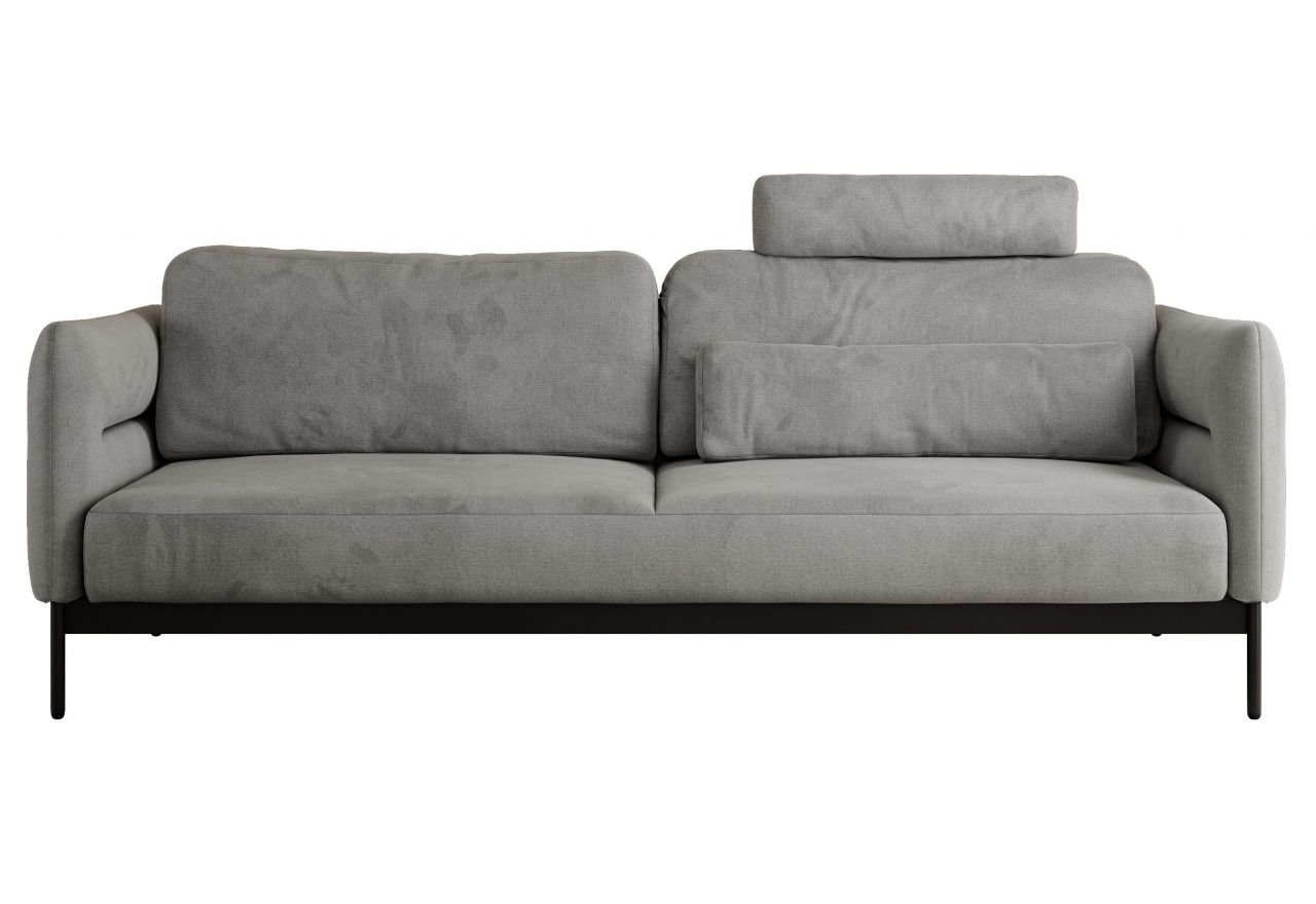 Sofa SALENTO - jasnoszary, welwet