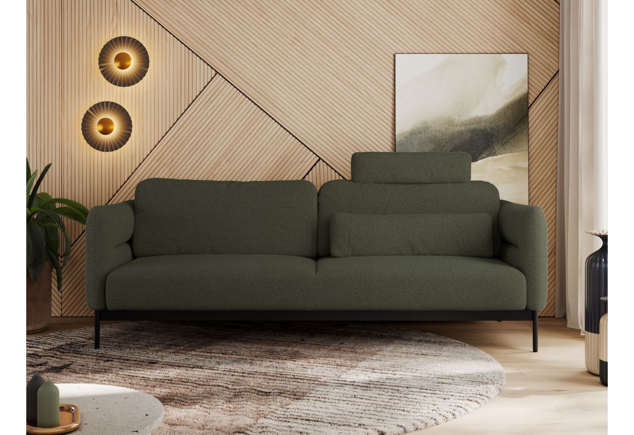 Sofa SALENTO - ciemnozielony, boucle