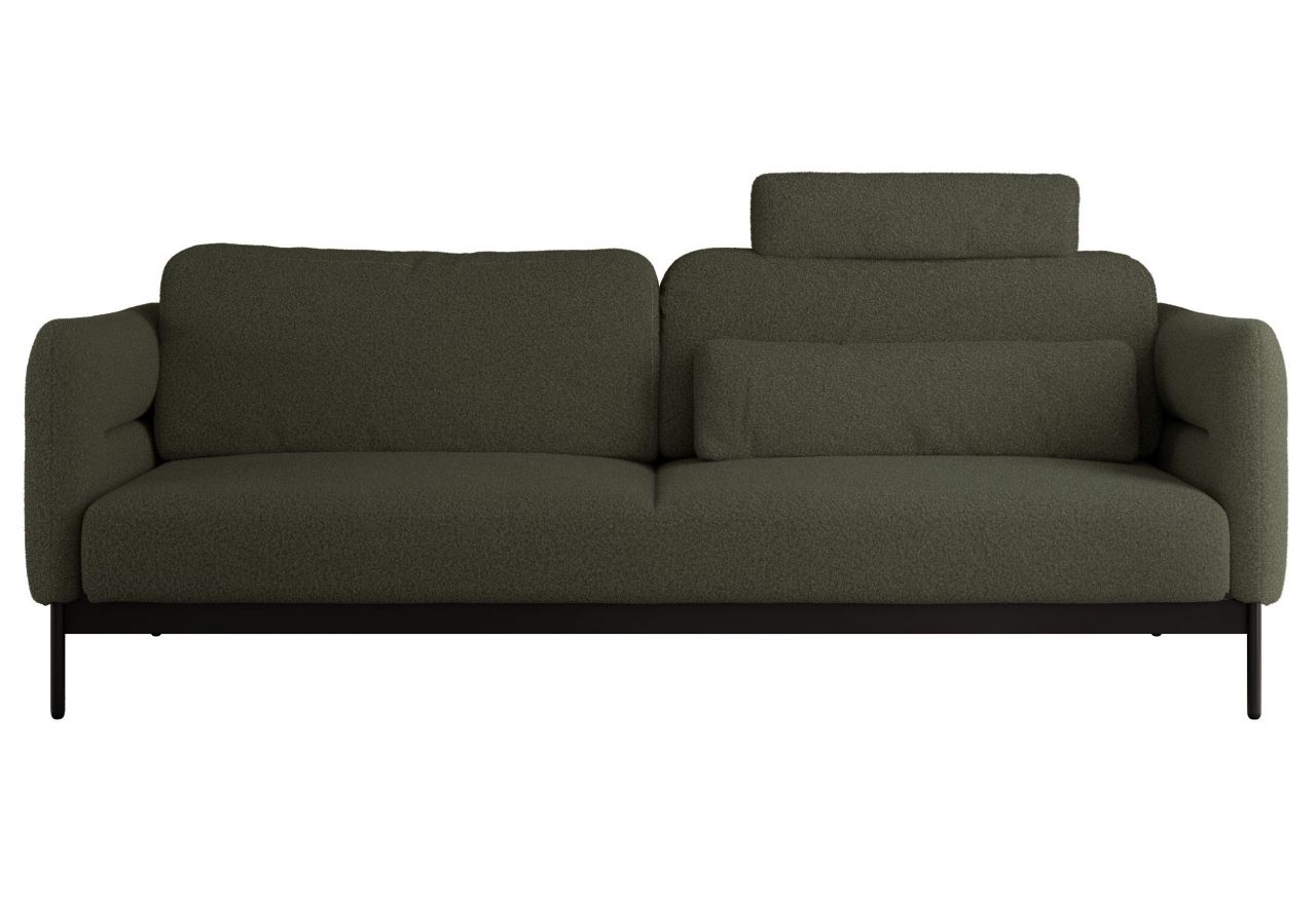 Sofa SALENTO - ciemnozielony, boucle