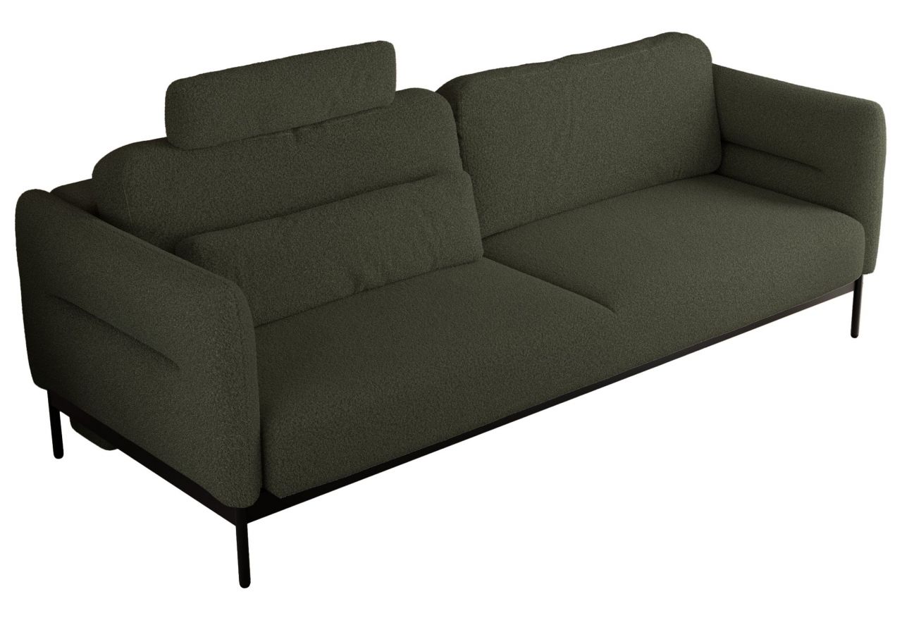 Sofa SALENTO - ciemnozielony, boucle