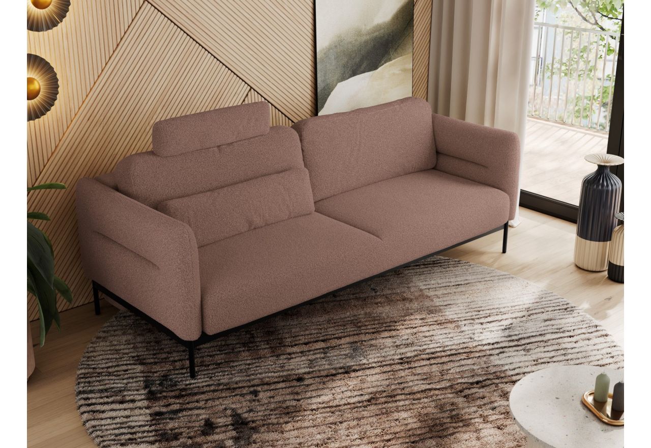 Sofa SALENTO - różowy, boucle