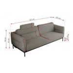 Sofa SALENTO - szary, boucle