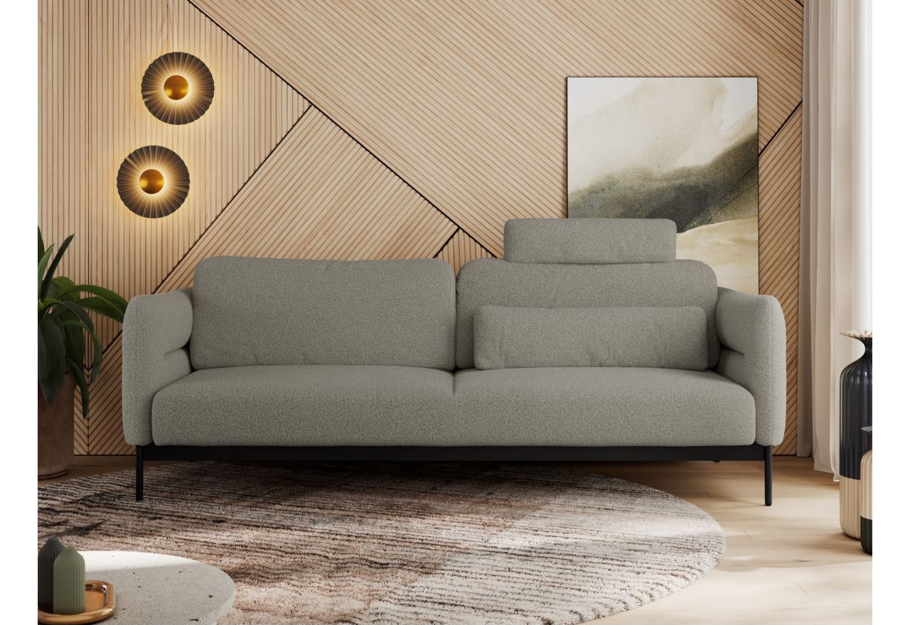 Sofa SALENTO - szary, boucle