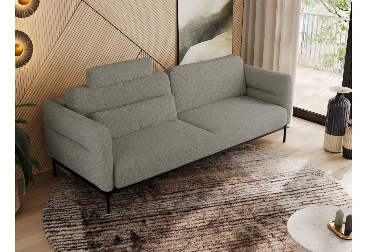 Sofa SALENTO - szary, boucle