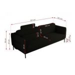 Sofa SALENTO - czarny, boucle