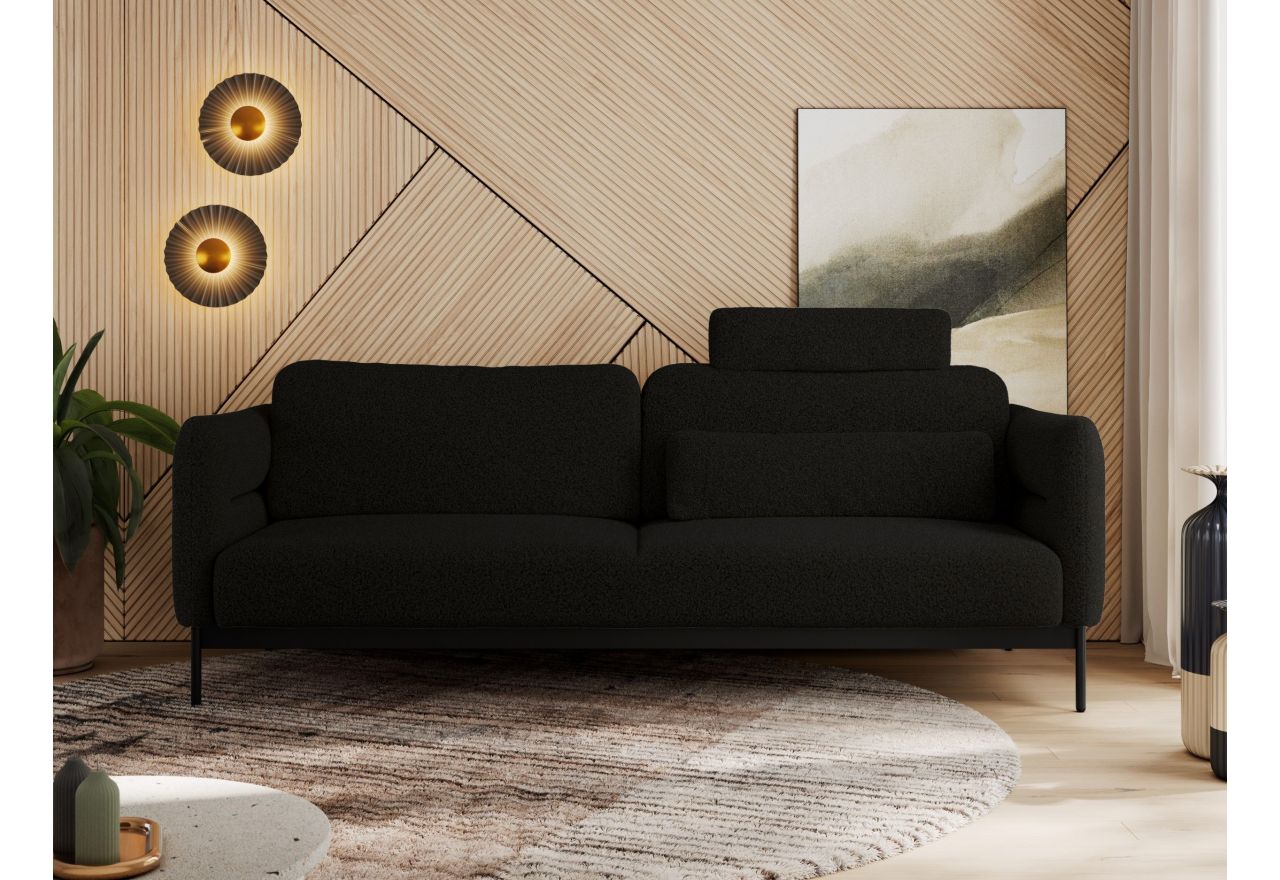 Sofa SALENTO - czarny, boucle