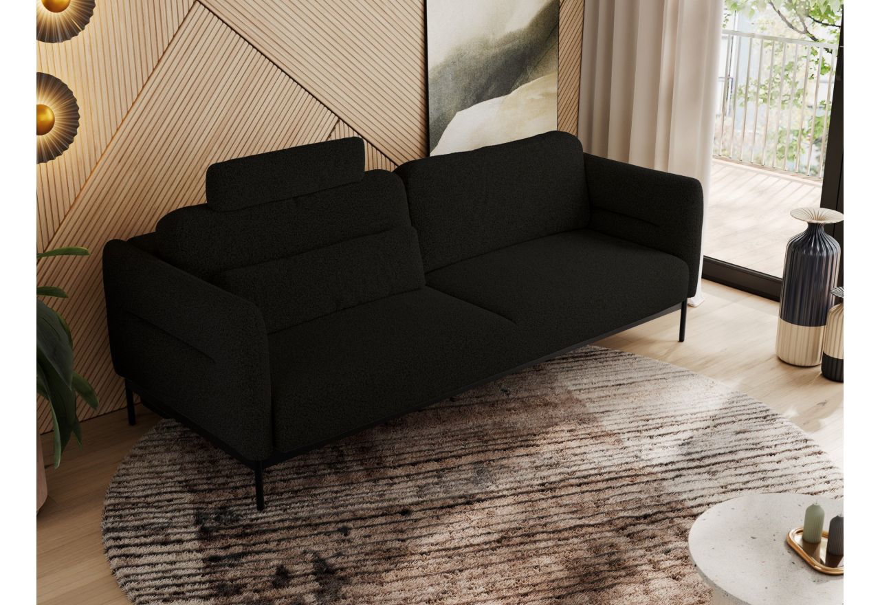Sofa SALENTO - czarny, boucle