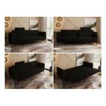 Sofa SALENTO - czarny, boucle