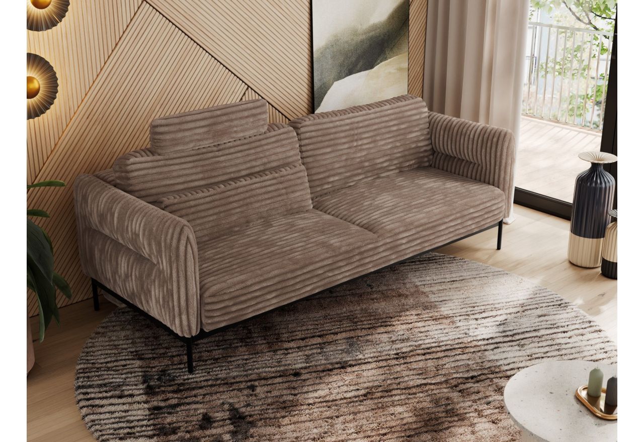 Sofa SALENTO - brązowy, sztruks