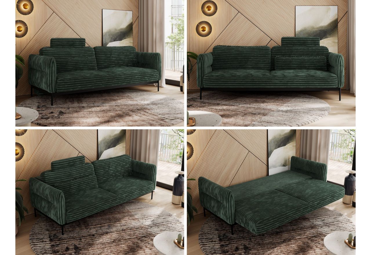 Sofa SALENTO - ciemnozielony, sztruks