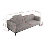 Sofa SALENTO - jasnoszary, sztruks